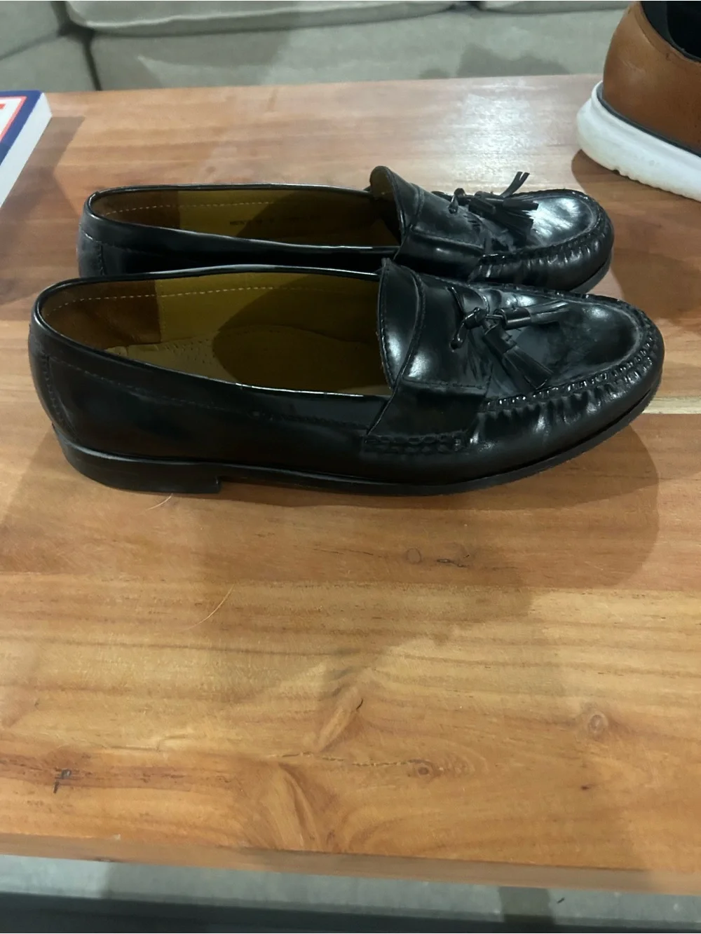 Cole Haan Black Leather Tassel Loafers